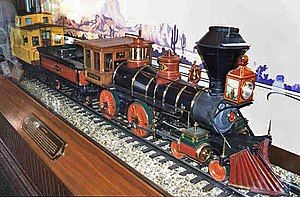 The "Lilly Belle" engine on display at Disneyland Main Station