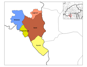 Provincial map of its departments