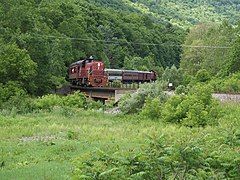 Tioga Central coming over Lawrenceville Bridge