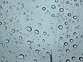 Water droplets on glass