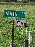 Welcome signage outside Elmo (2016)