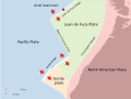 Juan de Fuca Ridge map showing the location of Axial Seamount