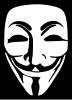 The Guy Fawkes mask worn by members of Anonymous