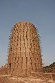 Minaret with protruding horizontal wooden sticks of the mosque of Bani, Burkina Faso, 2007