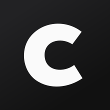 A black square with a white letter "C" on it.