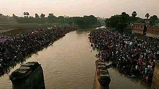 Chhath celebration at Gangi River in Arrah