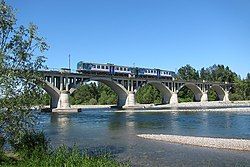 Railway bridge on the Sesia river.