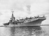 HMAS Sydney off Korea in 1951; Fairey Fireflies can be seen on deck