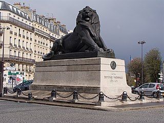 Bronze reduction of the sculpture in Place Denfert-Rochereau, Paris.