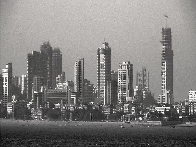 File:Mumbai skyline B&W.jpg