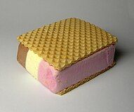 Neapolitan ice cream sandwich