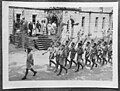 Members of the Tonga Defence Force of 2nd NZEF on parade in Tonga celebrating the capitulation of Italy in 1945