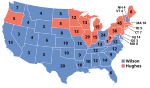 Electoral map, 1916 election