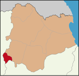 Map showing Pehlivanköy District in Kırklareli Province