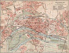 Map of Magdeburg, 1900