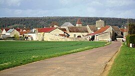 The road into Montliot from the west