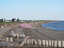 Beach with groynes