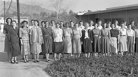 Trajectory calculations were done by hand by this group of women.