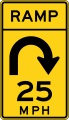 W13-9 Ramp speed advisory (hairpin curve)