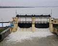 Two shutters has been opened when the lake has reached full capacity