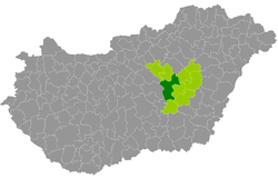 Szolnok District within Hungary and Jász-Nagykun-Szolnok County.