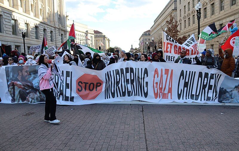 File:60a.Rally.March4Gaza.14thPenn.WDC.13January2024 (53478760127).jpg