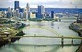 West End Bridge, built from 1930 to 1932, crosses the Ohio River and connects the West End to the Chateau neighborhood in the North Side of the city.