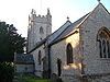 Stone church with square tower