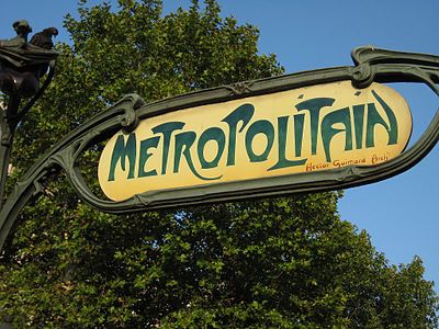 Typeface Guimard invented for his Metro edicules (1900)