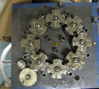 Horn gears mounted on a track plate