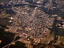 Aerial view of Gas City facing southwest