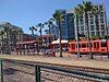 A view of Gaslamp Quarter station from the San Diego Convention Center side of the freight track