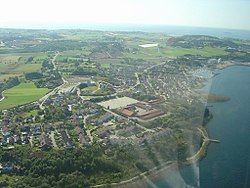 View of Grødem village