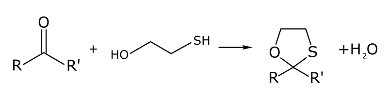 File:Oxathiolane-formation-with-2-mercaptoethanol-2D-skeletal.svg