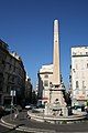 The Fontaine Fossati, in Place des Capucines, Marseille, features an obelisk and four dolphins. (1778).