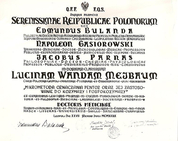 File:Wanda Mejbaum-Katzenellenbogen-phd diploma.jpg