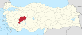 Location of the province within Turkey