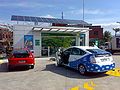 Charging station at Rio de Janeiro, Brazil, owned by Petrobras, with stationary solar arrays.