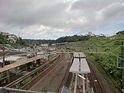 Platforms from footbridge