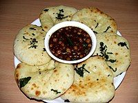 Chole kulcha (chana masala with flatbread)