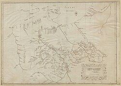 1635 map by Beauplan called Tabula Geographica Ukrainska ("Ukrainian Geographical Table"). North is at the bottom.