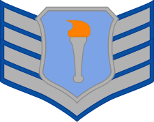 Rank insignia of a US Air Force Junior ROTC Cadet Staff Sergeant