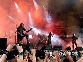 Dimmu Borgir performing in 2005.