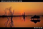 A sunset view over a wide river