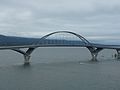 The completed bridge, as seen from the Crown Point Light