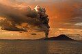 Ash cloud from Tavurvur's 2009 eruption, as seen from the Solomon Sea