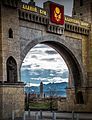 View of the Tower of Concord through the arch of the Alanian Gates at the entrance of Magas