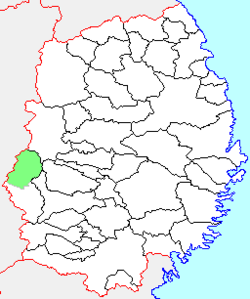 Location of Sawauchi in Iwate Prefecture