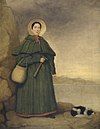 Mary Anning with her dog Tray, painted before 1842