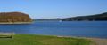 View of the dam from one of the campsites on the West bank